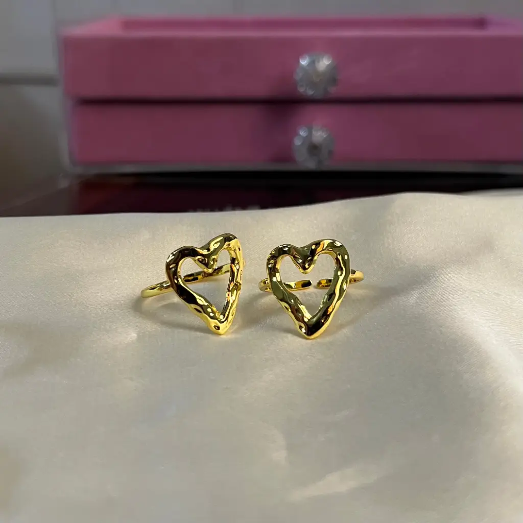 Dainty Gold Heart Outline Ring