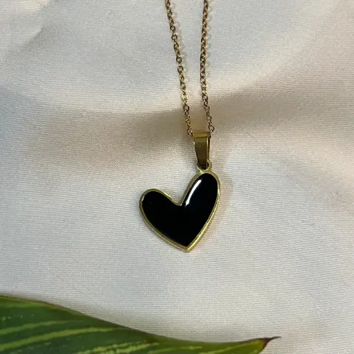 [P-004] Black Heart Pendant