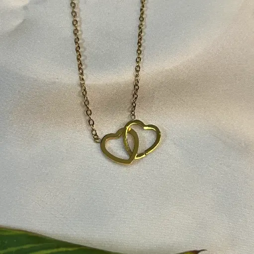 [P-006] Hollow Double Heart Pendent
